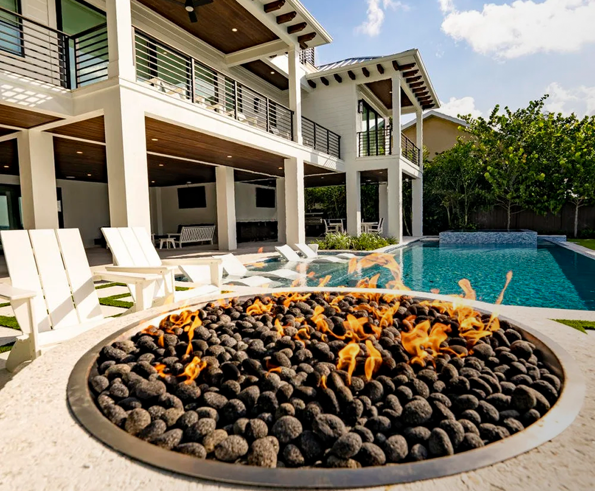 Water and fire features